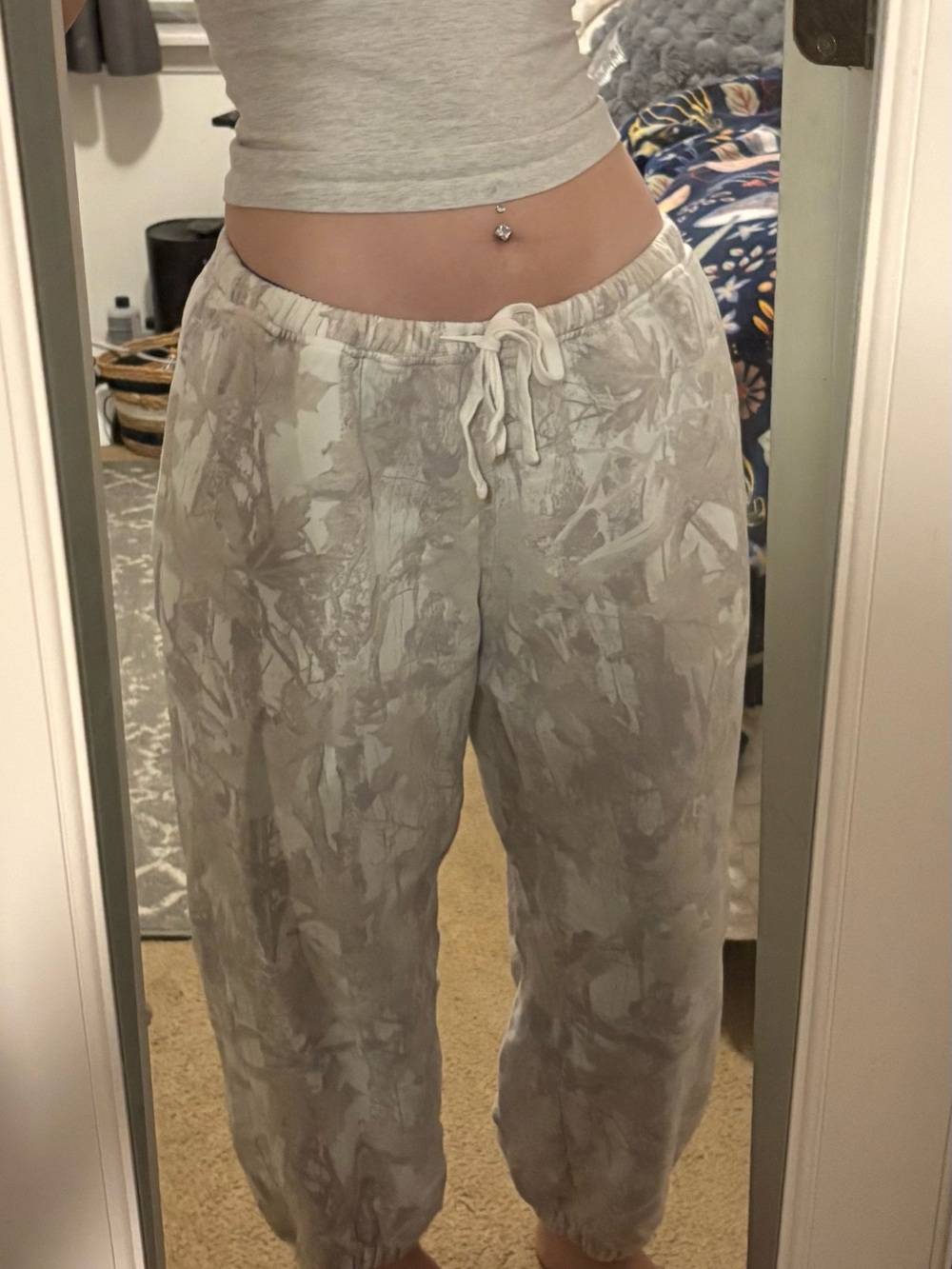 Hollister Light Gray Camo Sweats